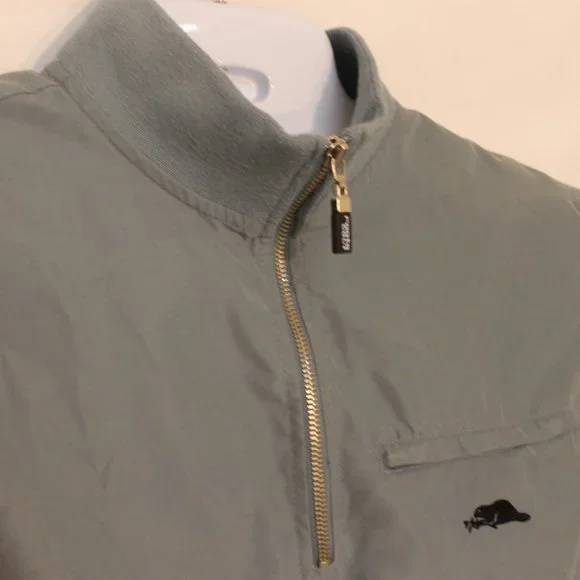 ROOTS GOLF GREEN ATHLETIC VEST JACKET LARGE MEN SLEEVELESS  RIBBED ZIPPER LINED - Picture 6 of 9